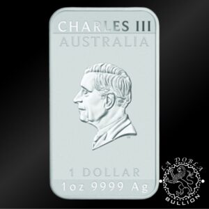Lingote-Moneda de Plata Dragón Rectangular 1oz BU - Australia - 2025 - Anverso