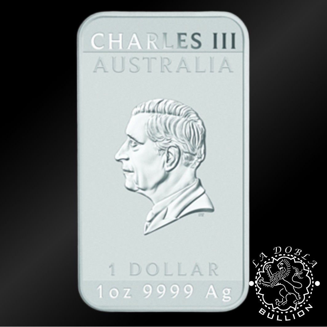 Lingote-Moneda de Plata Dragón Rectangular 1oz BU - Australia - 2025 - Anverso