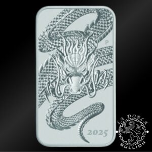 Lingote-Moneda de Plata Dragón Rectangular 1oz BU - Australia - 2025 - Reverso