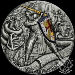 Moneda de Plata Camelot Sir Percival 2 oz Ultra High Relief - Niue - 2023 - Reverso