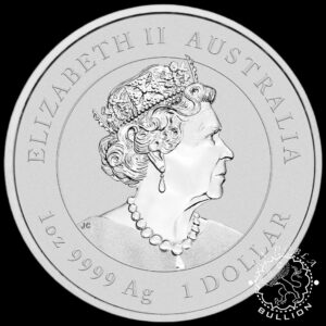 Moneda de Plata Serie Lunar III Conejo 1 oz BU - Australia - 2023 - Anverso