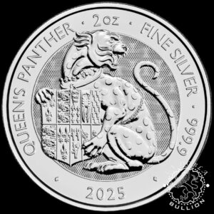 Moneda de Plata Tudor Beasts Queen's Panther 2 oz BU - Reino Unido - 2025 - Reverso