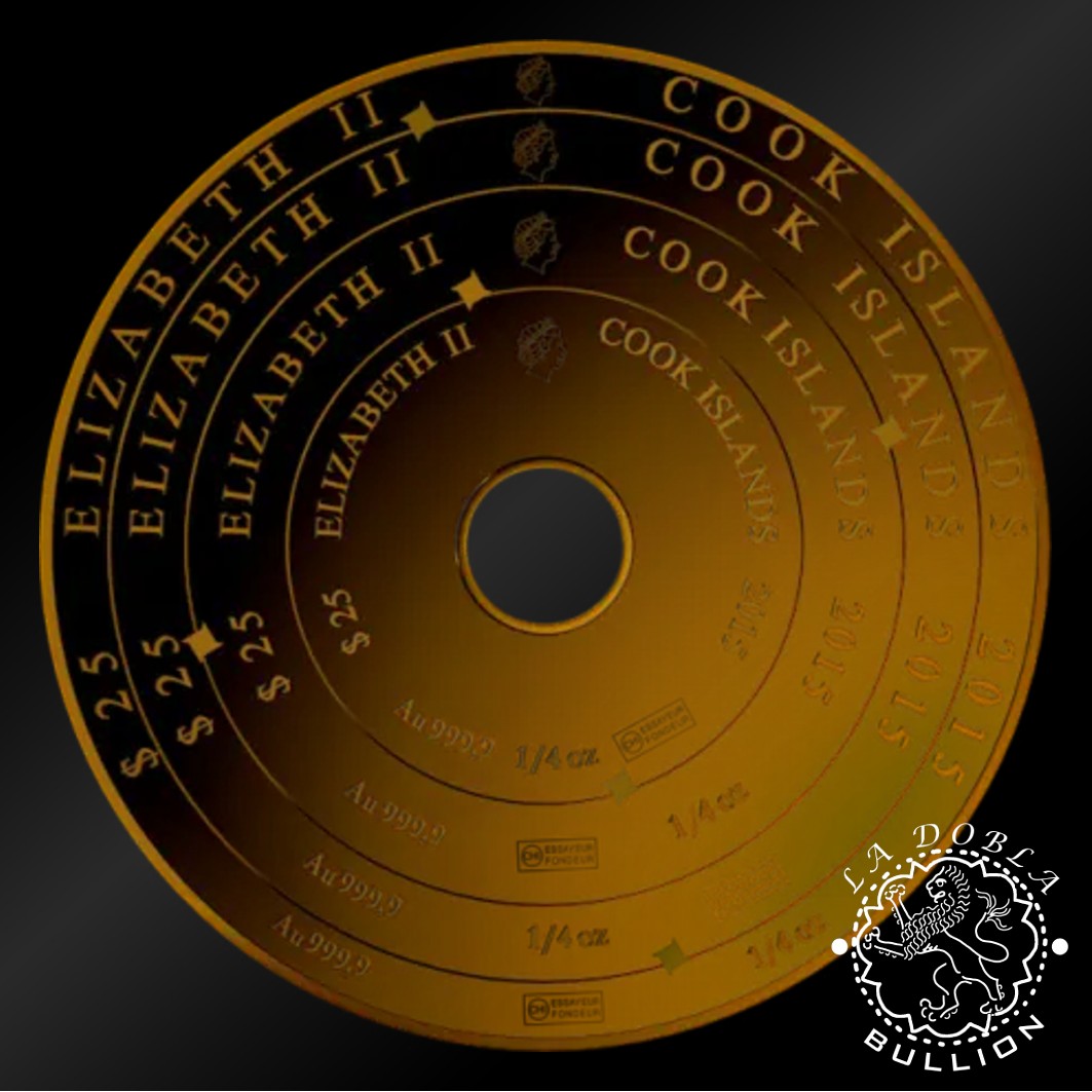 Moneda de Oro Esfera Armilar 1 oz BU - Islas Cook - 2015 - Anverso
