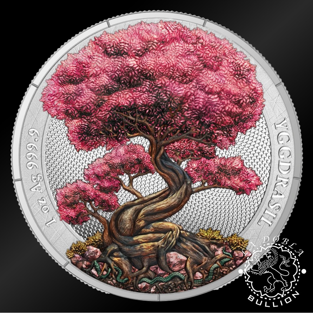 Moneda de Plata Mythical Forest Yggdrasil Spring - 1 oz BU - 2025 - Reverso