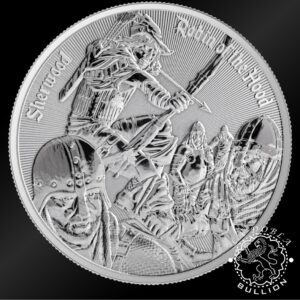 Moneda de Plata Sherwood Robin of the Hood 1 oz BU - Camerún - 2024 - Reverso