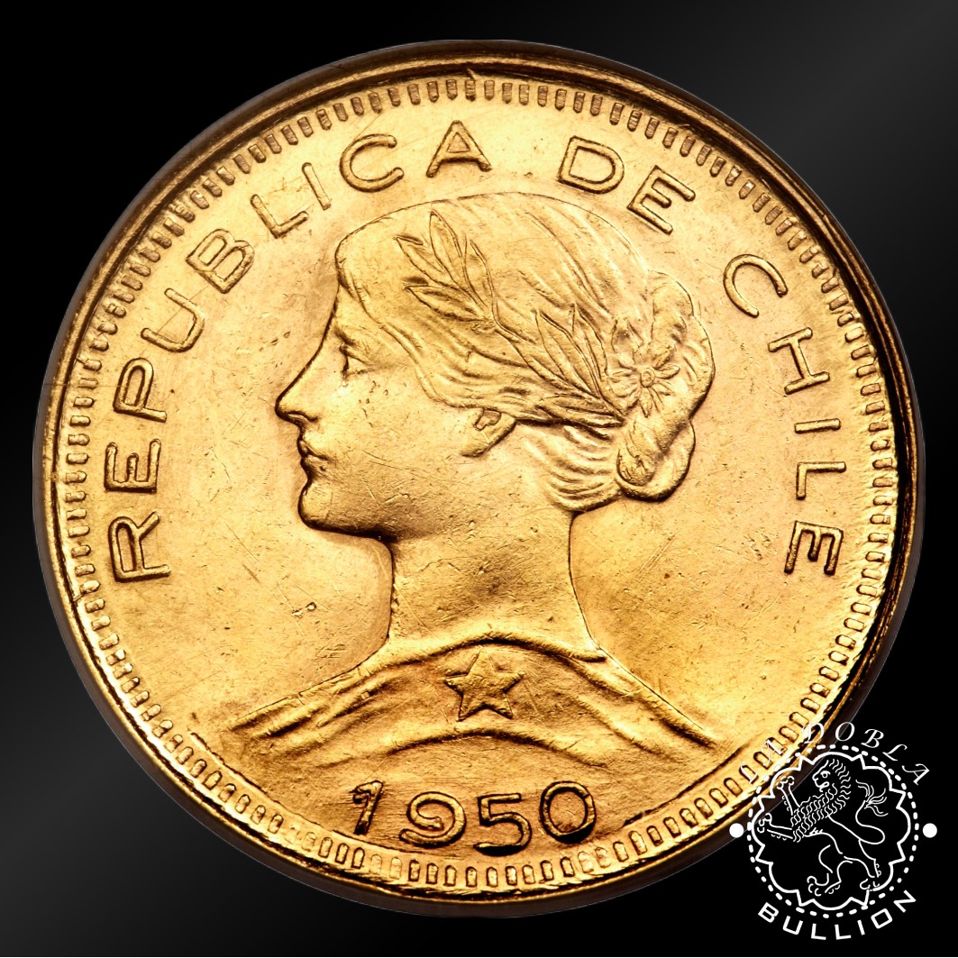 Moneda de Oro 100 Pesos 10 Cóndores - Chile - 1932-1980 - Anverso
