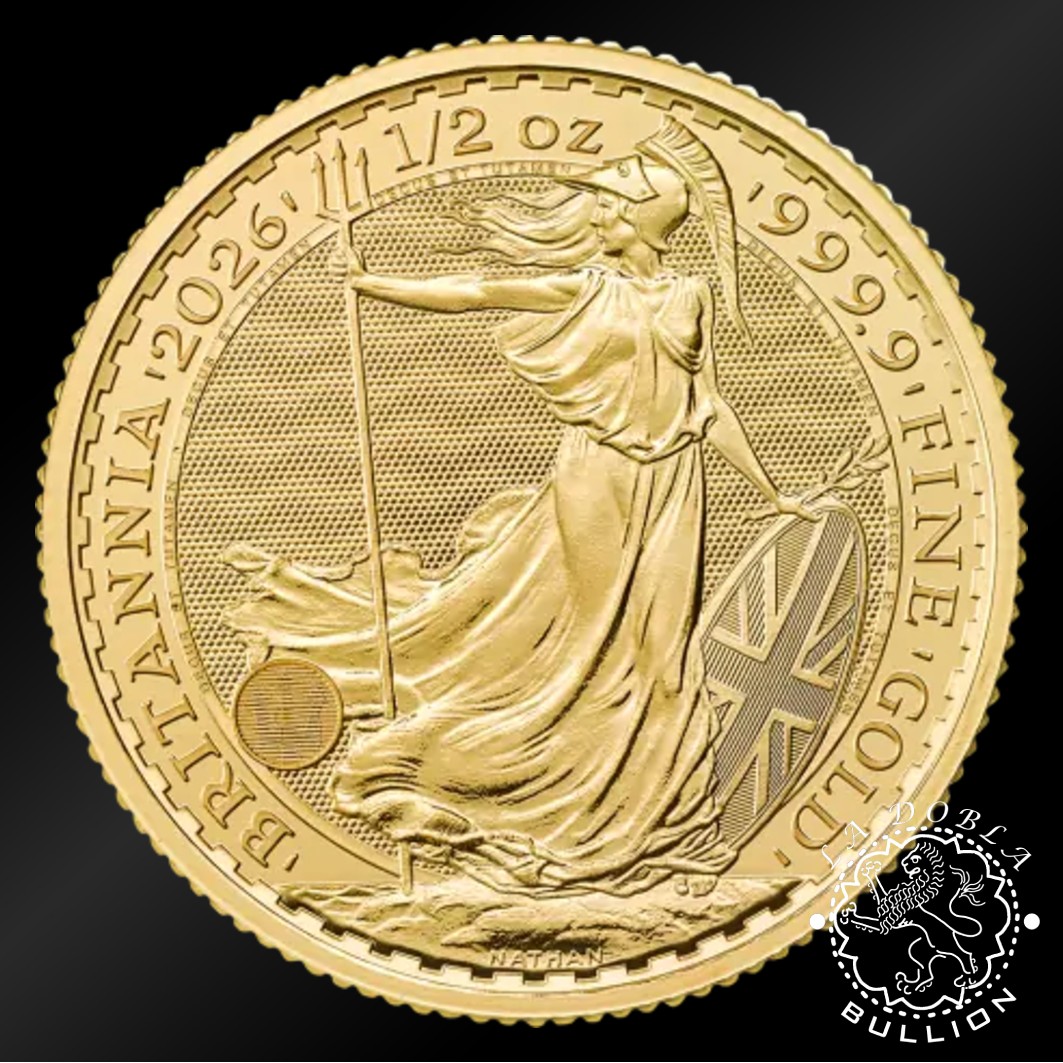 Moneda de Oro Britannia 1 2 oz - Reino Unido - 2026 - Reverso