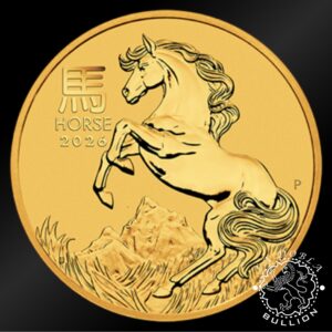 Moneda de Oro Serie Lunar III Caballo 1 2 oz BU - Australia - 2026 - Reverso