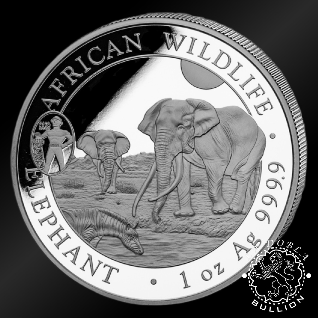 Moneda de Plata Elefante 1 oz BU - Privy Mark ANA Oklahoma - Somalia - 2025 - Reverso