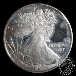 Moneda de Plata Silver Eagle 12 oz Proof - Continental Coin Corp. - 1991 - Recomprada