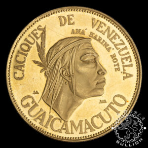 Moneda de Oro Caciques de Venezuela - 20 gramos - 1961 - Reverso