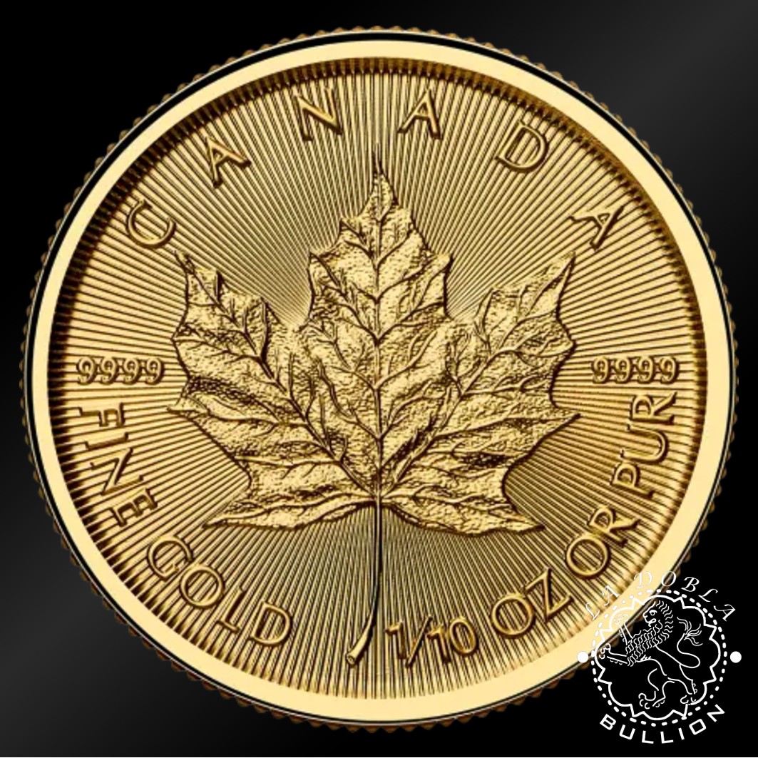 Moneda de Oro Maple Leaf 1 10 oz BU – Canadá – 2026 - Reverso