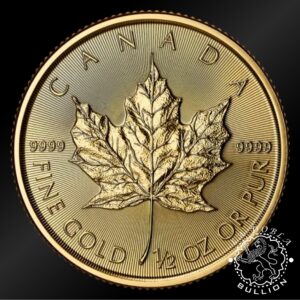 Moneda de Oro Maple Leaf 1 2 oz BU – Canadá – 2026 - Reverso