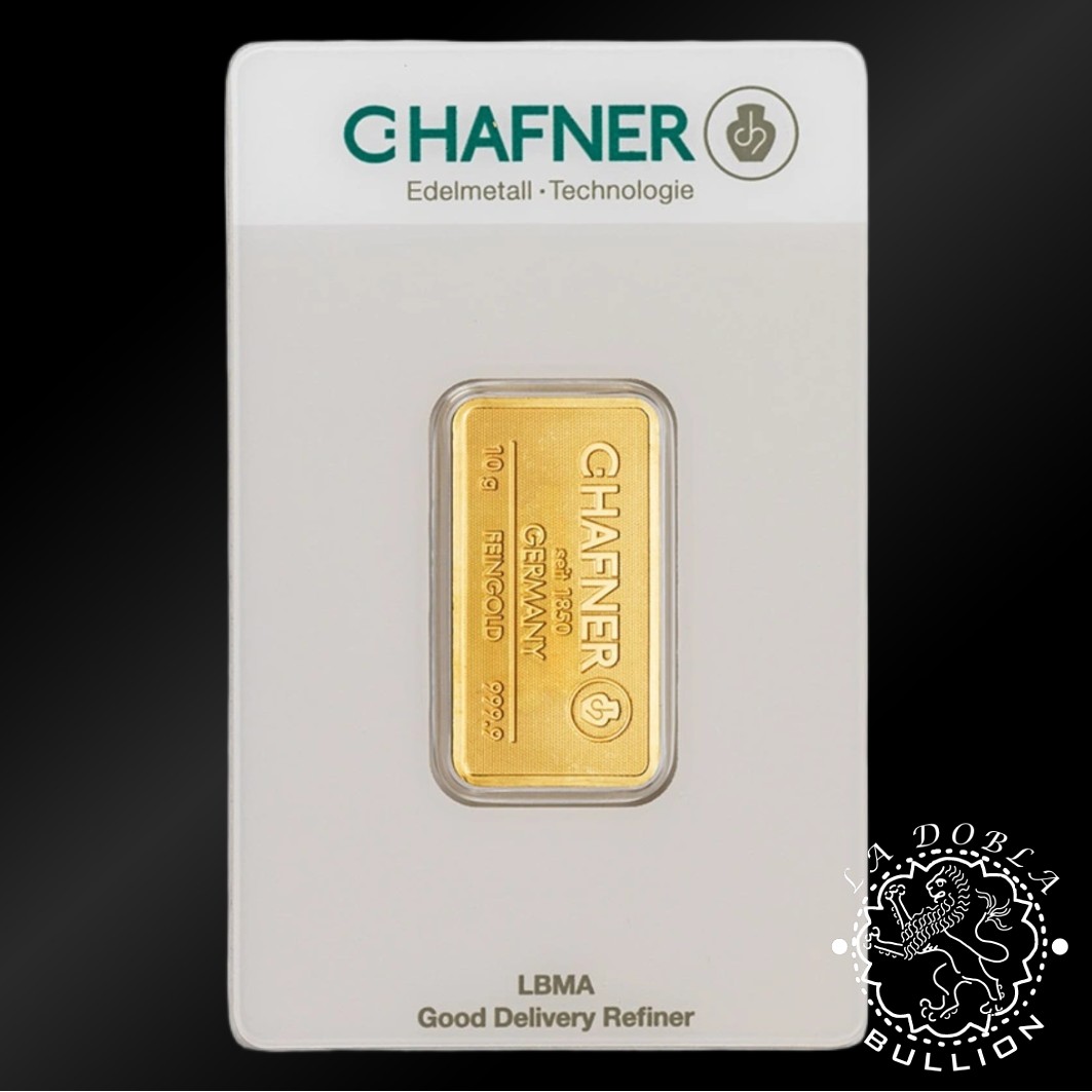 Lingote de Oro 10 g - C.Hafner - Reverso