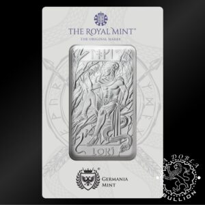 Lingote de Plata Norse Gods Loki 10 oz - Royal Mint & Germania Mint - Blister Reverso