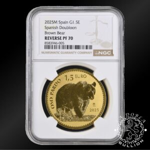 Moneda de Oro Oso Pardo 1 oz Proof Inverso - España - 2025 - NGC PF70 - Reverso