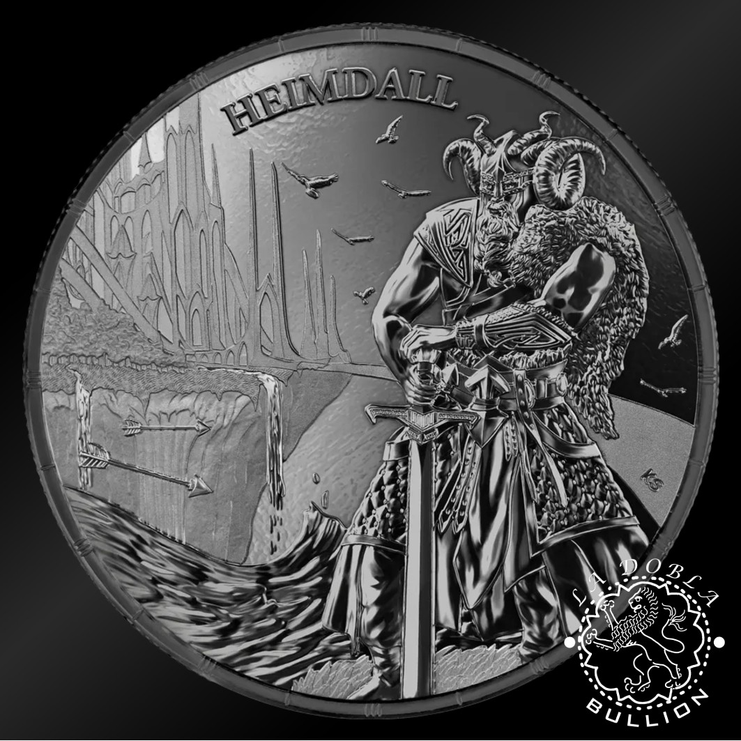 Moneda de Plata Ragnarok Heimdall 1 oz Black Silver BU - Germania - 2025 - Reverso