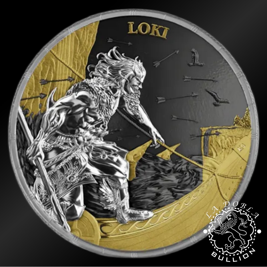 Moneda de Plata Ragnarok Loki & Heimdall Geminus 2 x 1 oz BU - Germania - 2025 - Reverso Loki