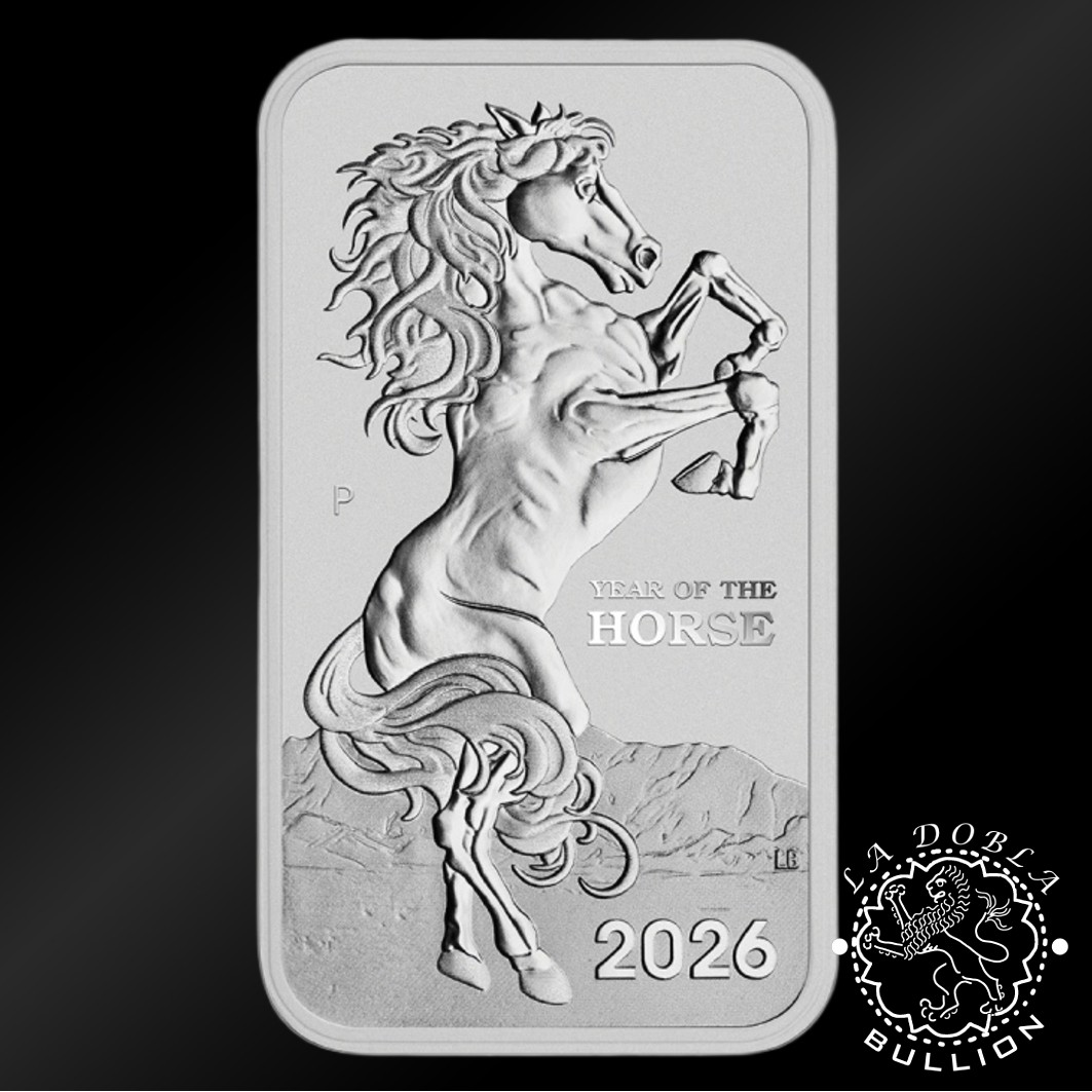 Lingote-Moneda de Plata Lunar III Caballo 1oz BU - Australia - 2026 - Reverso