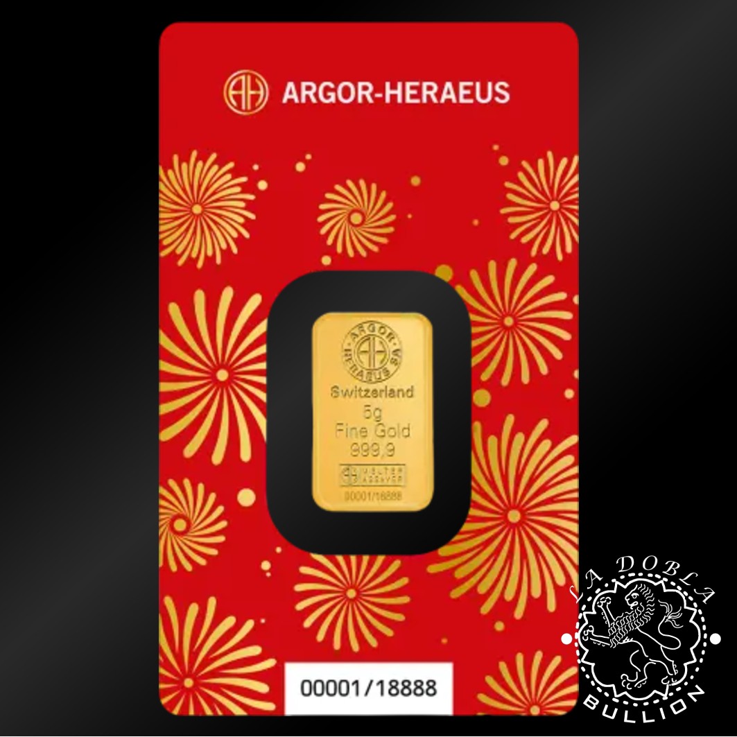 Lingote de Oro Caballo 5 g - ARGOR-HERAEUS - Anverso