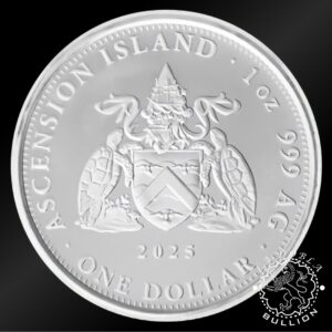 Moneda de Plata Barco de Vela 1 oz BU - Isla Ascensión - 2025 - Anverso