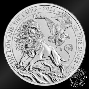 Moneda de Plata The Lion & The Eagle 1 Oz BU - Reino Unido - 2026 - Reverso