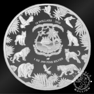 Moneda de Plata Wild Essence Lince 1 oz BU - Liberia - 2026 - Anverso