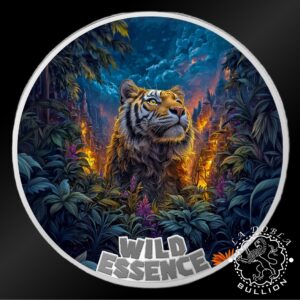 Moneda de Plata Wild Essence Tigre de Sumatra 1 oz BU - Liberia - 2026 - Reverso