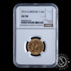 Moneda de Oro Soberano Jorge V - 1912 - NGC AU58