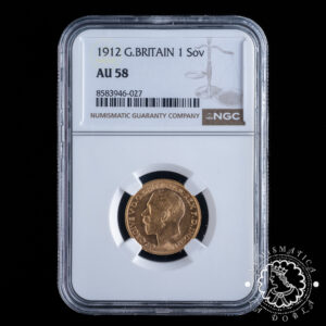 Moneda de Oro Soberano Jorge V - 1912 - NGC AU58
