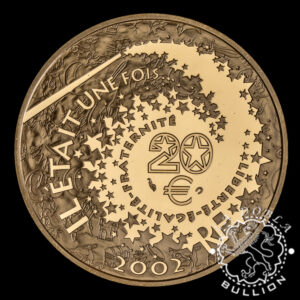 Moneda de Oro 20 EURO - 1/2 oz - Francia - Pinocho - 2002 - Recomprada