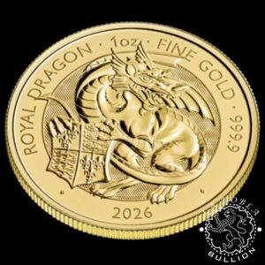 Moneda de Oro Tudor Beasts Royal Dragon 1 oz BU - Reino Unido - 2026 - Reverso