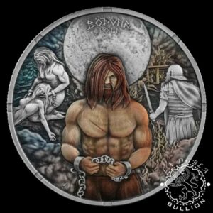Moneda de Plata Bödvar Saga Vengeful Loss 1 oz BU Coloreada - Germania- 2026 - Reverso