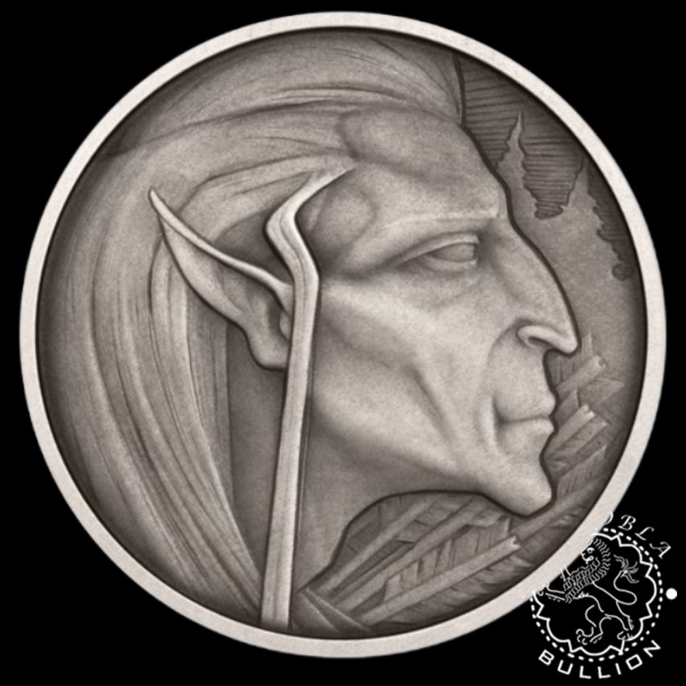 Moneda de Plata Figuras Mitológicas Elfo 1 oz BU - Niue - 2026 - Reverso