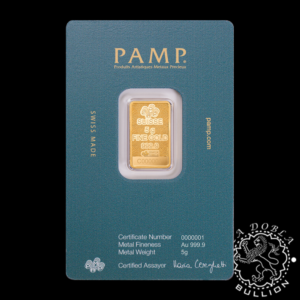 Lingote de Oro Arabian Falcon 5 g - Con Marco - PAMP - Lingote Anverso