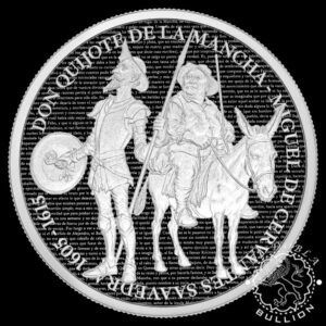 Moneda de Plata Don Quijote de la Mancha 1 oz Proof - Camerún - 2026 - Reverso