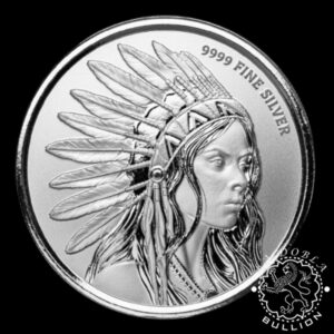 Redondo de Plata Buffalo Girl 1 oz BU - Scottsdale Mint - Anverso