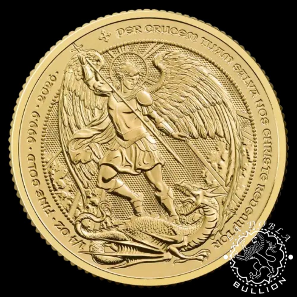 Moneda de Oro The Angel 14 oz BU - Reino Unido - 2026 - Anverso